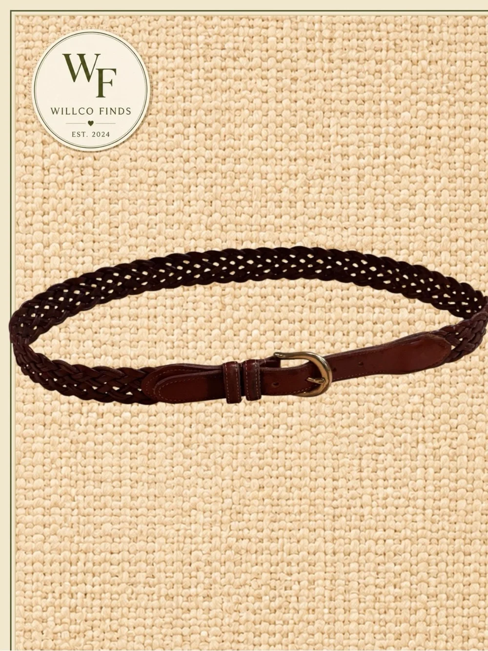 Vintage Coach 3850 British Tan Braided Leather Belt Size 32/80 Brass Buckle